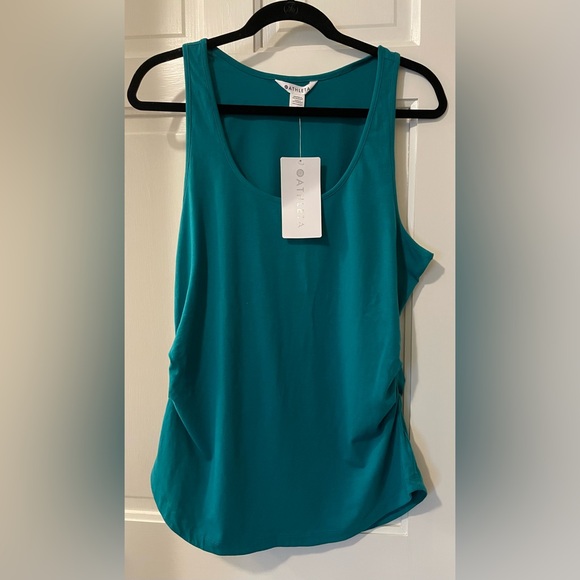 ATHLETA Women’s Outbound Scoop Neck Tank Ruched Tank Top Size Large SO CUTE! - Picture 3 of 6